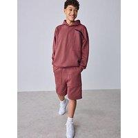 Ted Baker Older Boys Long Sleeve Hoodie And Longline Shorts Set - Red