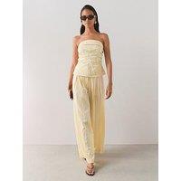 The Very Collection Striped Wide Leg Tailored Trousers Co-Ord - Yellow