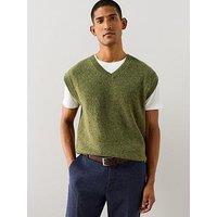 The Very Collection Brushed Knitted Vest - Moss Green
