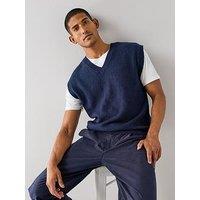 The Very Collection Brushed Knitted Vest - Navy
