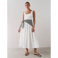 The Very Collection Detachable Scarf Strappy Midi Dress - White