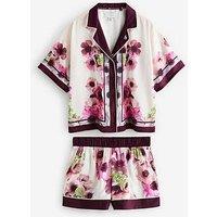 B By Ted Baker Satin Floral Print Short Pyjama Set - Multi