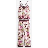 B By Ted Baker Satin Floral Print Trouser Cami Pj Set