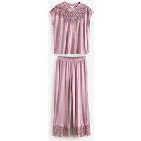 B By Ted Baker Modal Lace Trim Pyjama Set - Mink