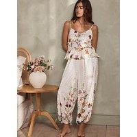 B By Ted Baker Floral Cami Trouser Pj Set - Ecru - Cream