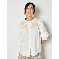 Apricot Wavy Embroidered Smocked Blouse