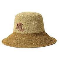 Lauren By Ralph Lauren Two-Tone Crocheted Straw Bucket Hat - Brown