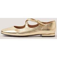 Monsoon Dana Metallic Mary Jane Ballet Pumps - Gold