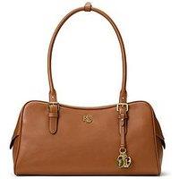 Lauren By Ralph Lauren Large Leather Marcy Zip Satchel Bag - Lauren Tan