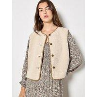 Apricot Reversible Borg Suede Gilet