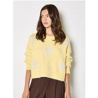 Apricot Daisy Applique Chunky Knit Jumper