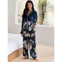 B By Ted Baker Floral Satin Pyjama Set - Blue