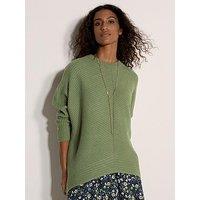 Apricot Chevron Knit Batwing Jumper