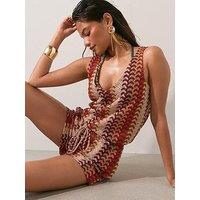 The Very Collection Jacquard Lace Beach Playsuit