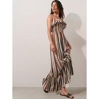 The Very Collection Striped Frill Maxi Dress