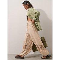 The Very Collection Balloon Hem Beach Trousers - Cream