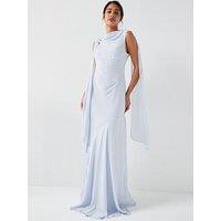 Six Stories High Cowl Neck Drape Crepe Bridesmaid Dress