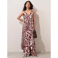 The Very Collection Geometric Print Maxi Dress - Red