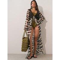 The Very Collection Sheer Printed Maxi Beach Cover Up