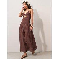 The Very Collection Trim Lurex Beach Dress - Brown