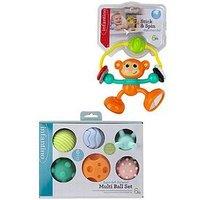 Infantino Stick & Spin Highchair Pal Monkey And Supersoft Sensory Textured Multi Balls Bundle Set