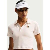 Nike Women'S Short Sleeve Cropped Tennis Polo - Cream