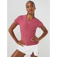 Nike Womens Tennis Victory Dri-Fit Short-Sleeve Top - Pink