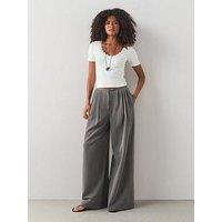 The Very Collection Women'S Pleated Wide Leg Trousers - Grey