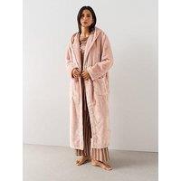 The Very Collection Wellsoft Longline Hooded Dressing Gown - Blush