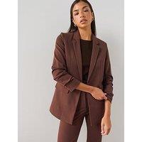 The Very Collection Women'S Ultimate Ruched Sleeve Blazer - Brown