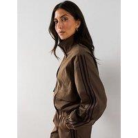The Very Collection Women'S Side Stripe Funnel Neck Bomber Jacket - Brown