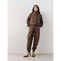 The Very Collection Side Stripe Smart Track Pants - Brown