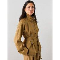The Very Collection Funnel Neck Co Ord Jacket - Olive