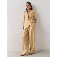 The Very Collection Womens Pinstripe Wide Leg Trousers - Beige