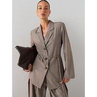 The Very Collection Belt Detail Co Ord Shirt Jacket - Grey
