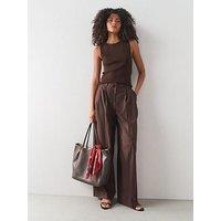 The Very Collection Tie Waist Smart Trouser - Brown