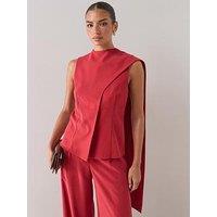 The Very Collection Draped Asymmetric Top - Red