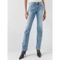 True Religion Billie Mid Rise Straight Jean - Blue