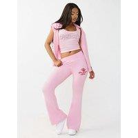 True Religion Embroidered Mr Big Bootcut Sweatpants - Pink