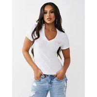 True Religion Crystal V-Neck T-Shirt - White