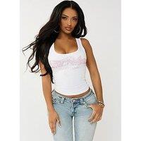 True Religion Crystal Square Neck Rib Tank