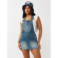 True Religion Denim Overall Mini Dress - Blue