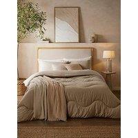 Night Lark Soft Weave Bound Cosy Throw Natural Oat