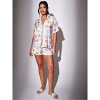 South Beach Beach Postcard Printed Shorts