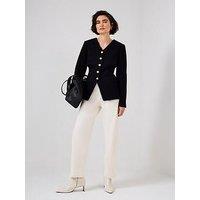 Mint Velvet Twill Sculpted Jacket - Black
