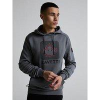 Zavetti Canada Alvo Raised Rubberised Logo Hoodie - Grey