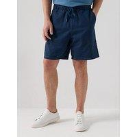 Farah Swinton Loose Fit Herringbone Drawstring Shorts - Navy