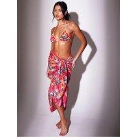 South Beach Leopard Floral Printed Sarong