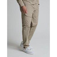 Alessandro Zavetti Florenzi 2.0 Woven Cargo Belt Detail Straight Fit Trousers - Beige