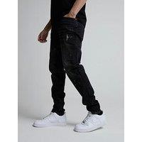 Alessandro Zavetti Viragio 30 Relaxed Loose Distressed Jeans - Black